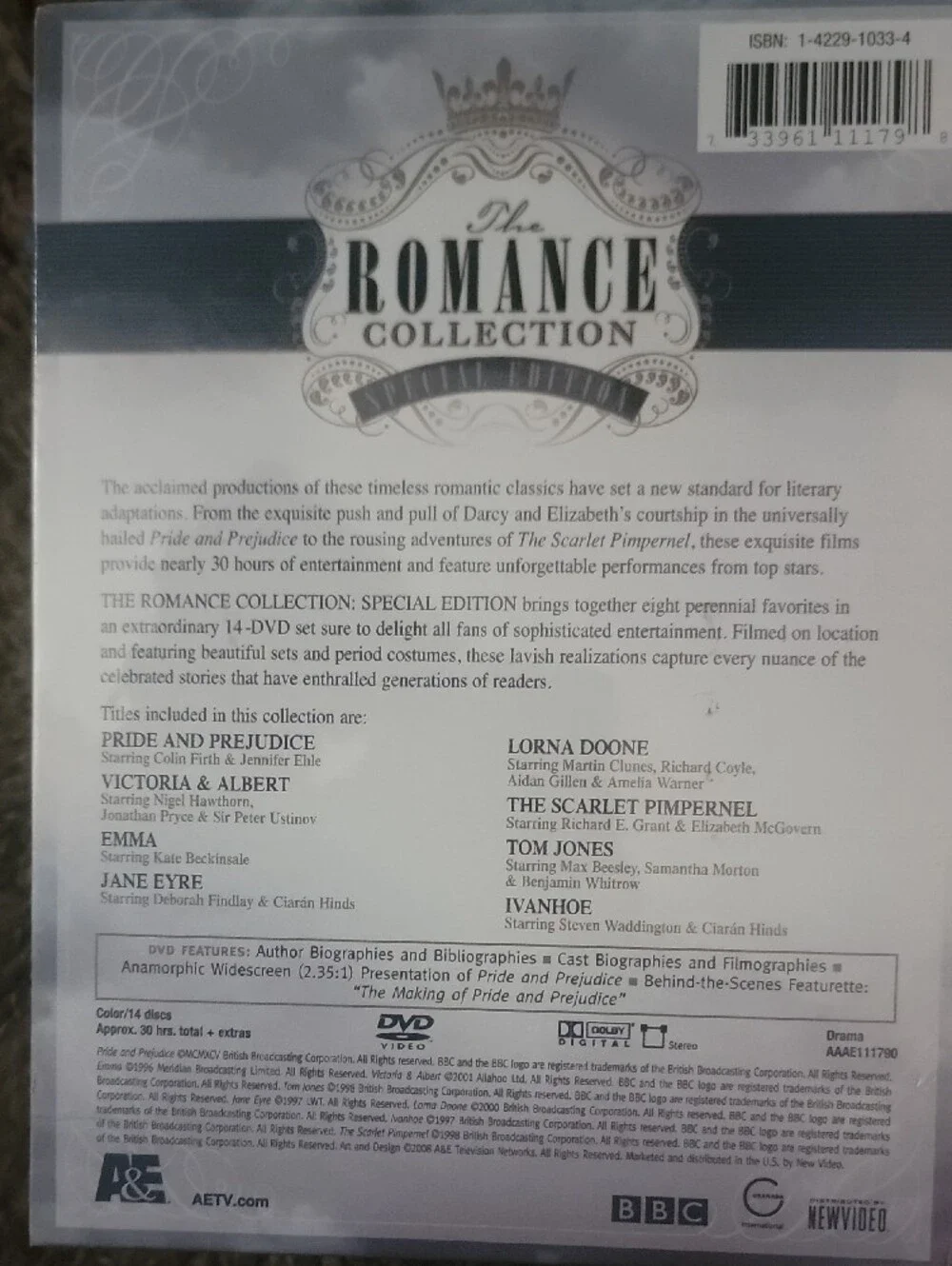 The Romance Collection: Special Edition 14-disc DVD box set released by A&E Home